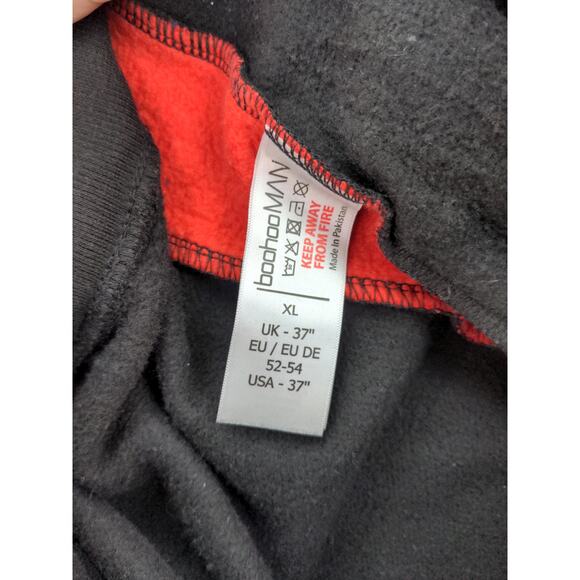 Mens BooHoo MAN Athletic Jogger Pants Size XL Black & Red Logo - Picture 8 of 12